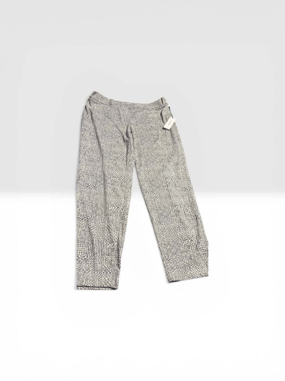 Calvin Klein Women's Ankle Dress Pants Textured Grey and White Print